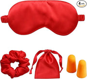 Silk Satin Sleeping Eye Mask, Red Sleep Eye Night Blindfold for Women and Men, Soft Breathable Blackout Eyeshade Eye Cover...