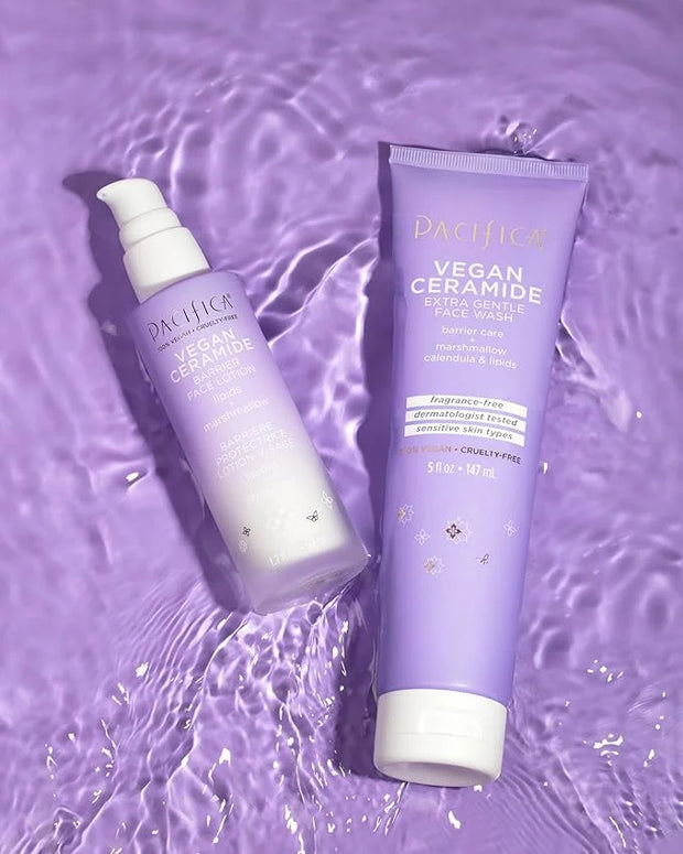Pacifica Beauty, Vegan Ceramide Face Wash + Face Lotion Set, Cleanser, Moisturizer, Sensitive Skin, Dermatologist + Allerg...