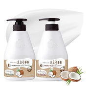 WELCOS Kwailnara Coconut Milk Body Lotion & Body Wash Set – Moisturizing & Revitalizing Korean Skincare Bundle with Coconu...