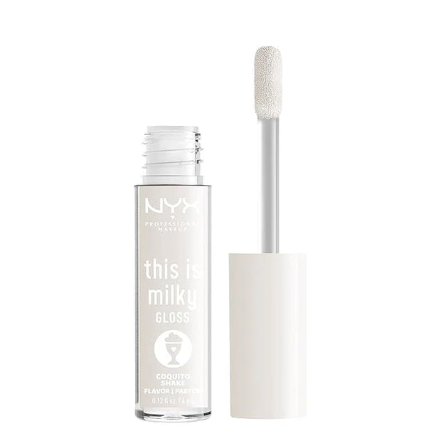 NYX PROFESSIONAL MAKEUP This Is Milky Gloss, Lip Gloss with 12 Hour Hydration, Vegan - Coquito Shake (Milky Clear) - Produ...