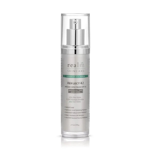 Reflect SPF 42 Tinted Mineral Sunscreen Lotion, Zinc Oxide & Titanium Dioxide, Hyaluronic Acid & Vitamin E, Acne Sunblock,...