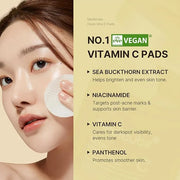 medicube Deep Vita C Facial Pads, Vitamin C Toner Pads for Uneven Skin Tone, 500,000PPM of vitamin water & 3 types of vita...