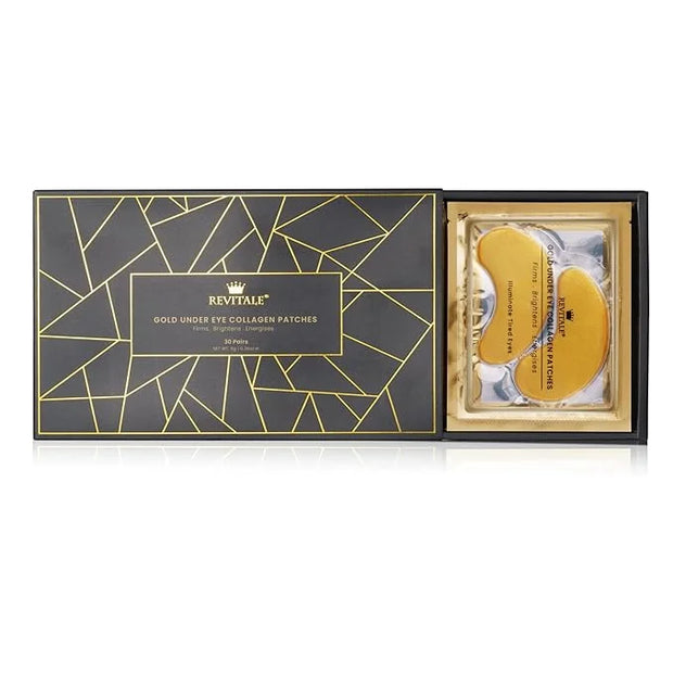 24k Gold Under Eye Collagen Patches, Reduce Puffy Eyes & Dark Circles, Illuminate Tired Eye Masks - Firms, Brightens, Ener...
