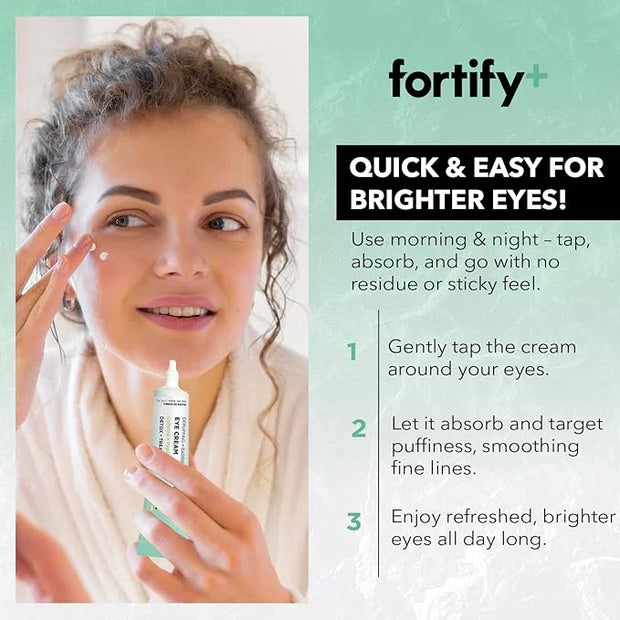 Fortify 9-in-1 Natural Skincare Eye Cream - De-Puffing & Protecting, Dermatologist Tested - Hydrates & Refreshes, Made in ...