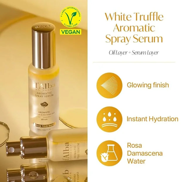 d'alba Piedmont White Truffle Vegan Holiday Gift Set, First Aromatic Spray Serum & All In One Multi Balm, Suitable for All...