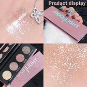 Shiny Highlight Eyeshadow Palette 4 Colors, Cosmetics Shimmer Palette, Cruelty-Free and Vegan Formula, Glitter Eyeshadow f...