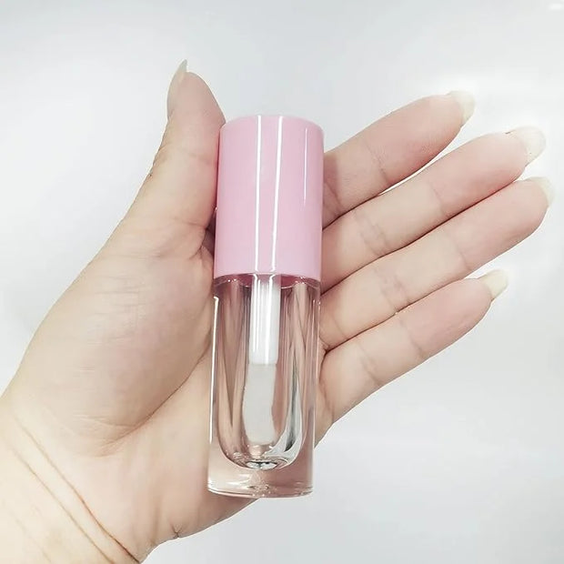 COSIDEA 14pcs Empty 6ml big doe foot wand Chunky lip gloss tubes for DIY lipgloss,Pink round lipgloss containers tubes wit...
