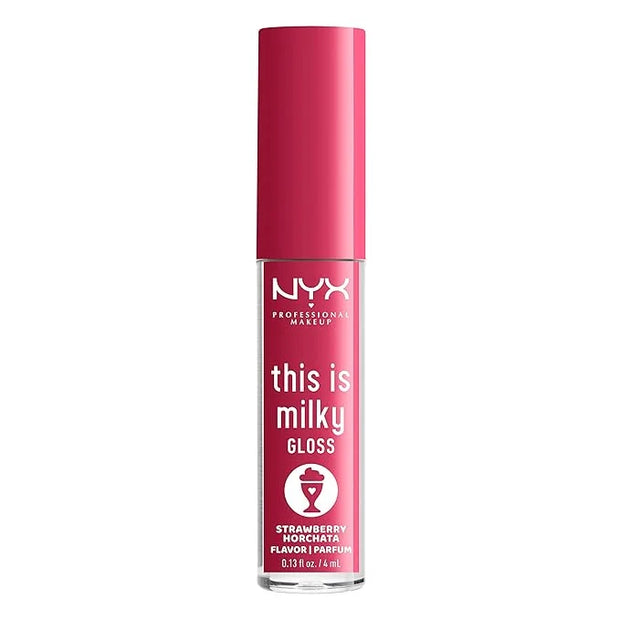 NYX PROFESSIONAL MAKEUP This Is Milky Gloss, Lip Gloss with 12 Hour Hydration, Vegan - Strawberry Horchata (Mauve Pink) - ...