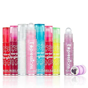 Expressions 8pc Roller-Ball Glitter Lip Gloss Set, 8 Assorted Fruit Flavored Roll On Rollerball Lip Gloss for Kids, Safe, ...