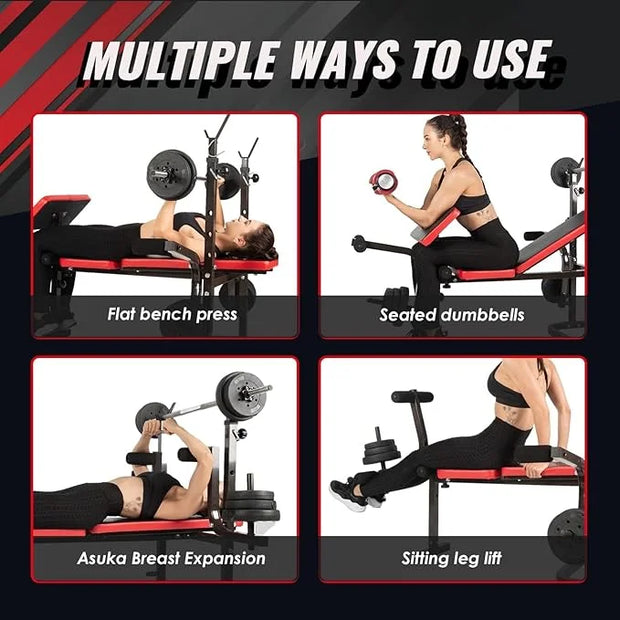 ISE Multi-Weight Bench Set with Squat Rack Training，800LBS - Product Image