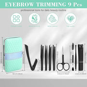 Tweezers Set, Hyxhappy 9 pcs Professional Stainless Steel Tweezers Kit for Facial Hair, Great Precision Eyebrow Plucke Twe...