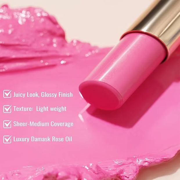 Oulac Moisturizing Shine Lipstick For Women Christmas Set 2PCS, 2 in 1 Tinted Lip Balm for Winter, Hydrated Juicy and Glos...