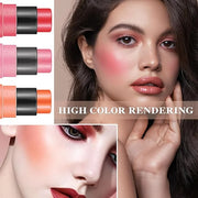 3 Pcs Cream Blush Stick with Brush,Waterproof Multi Cream Makeup Stick,Lightweight,Long-lasting,2 in 1 Multi Blush for Che...