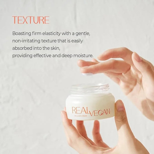 KLAVUU Real Vegan Collagen Cream - Enhances Skin Elasticity, Providing Deep Hydration to Dry Skin for a Radiant, Youthful ...