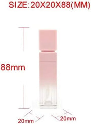 5 Pcs 8ml Gradient Pink Lip Gloss Tubes Empty Refillable Plastic Lipstick Vials with Brush Lip Gloss Storage Containers fo...