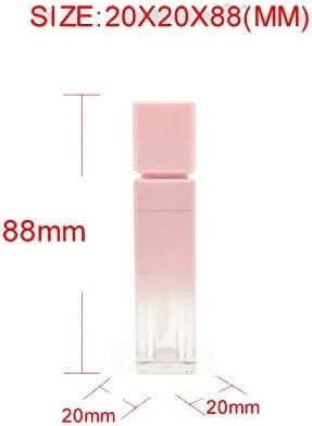 5 Pcs 8ml Gradient Pink Lip Gloss Tubes Empty Refillable Plastic Lipstick Vials with Brush Lip Gloss Storage Containers fo...