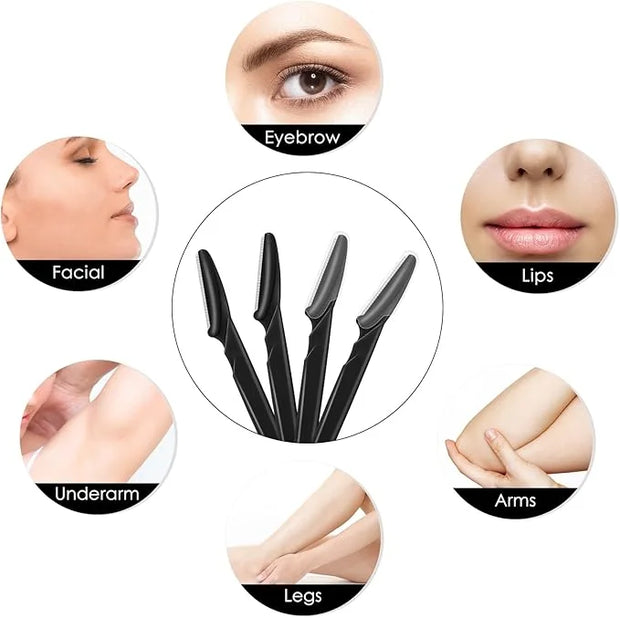 16 Pcs Black Eyebrow Razor, Face Razors Multipurpose, Facial Razors for Women Men, Eyebrow Trimmers Shaver with Protective...