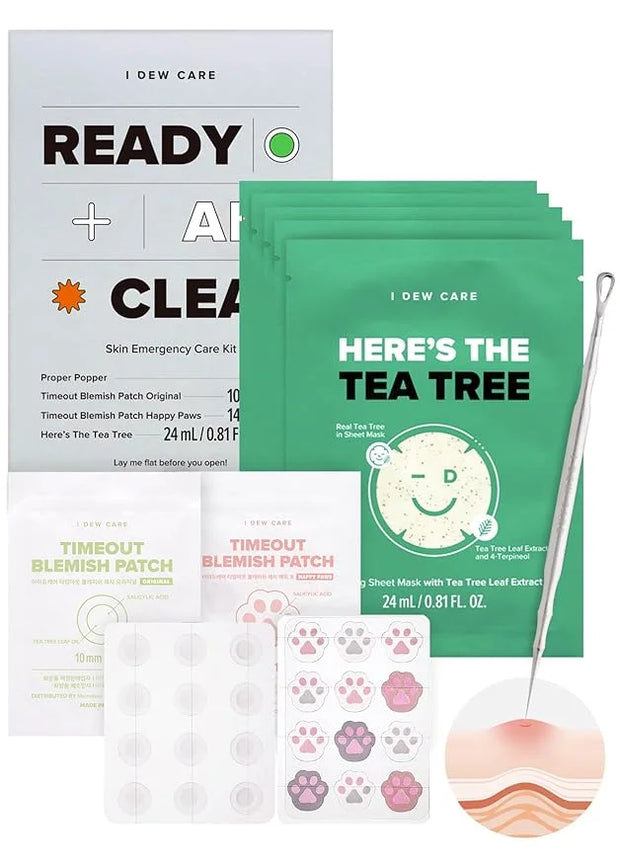 I DEW CARE Emergency Skin Care Kit - Ready Aim Clear + Skin Care Set - Kitten My Balance On | Travel Size Trio Bundle - Pr...