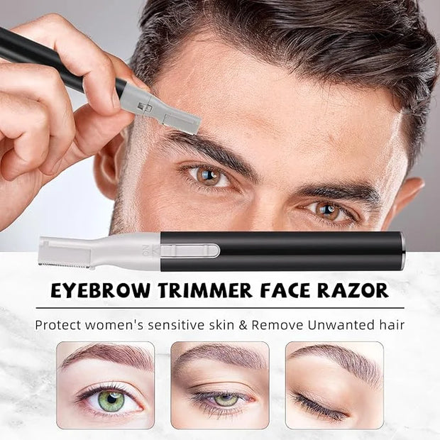 Chumia 2 Pcs Electric Eyebrow Trimmer Women Precision Face Razors Mini Shaver with Comb Christmas Women Gift Battery Opera...