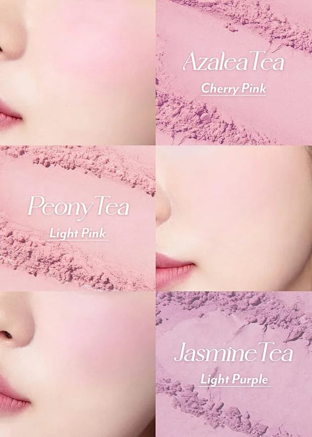 I'm Meme Palette - Afternoon Tea Blusher | Blossom Tea Blended, Cool Tone Blush for Cheek, Soft Pink, Peach, Lavender, 3 S...