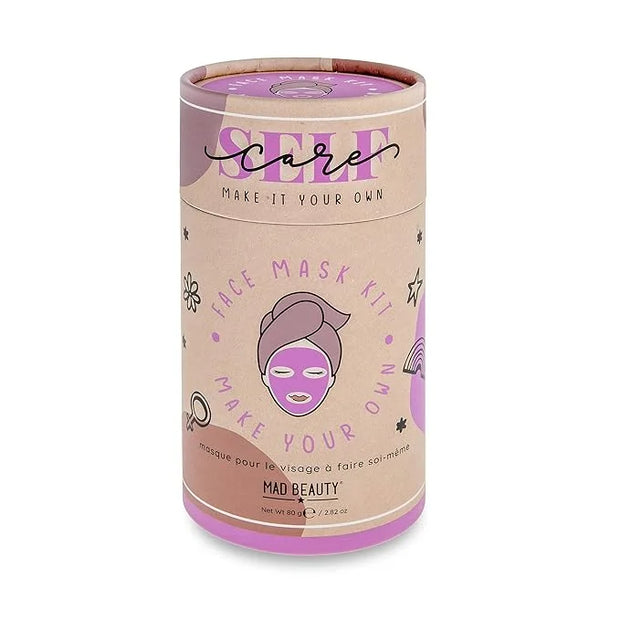 MAD Beauty Make It Your Own Face Mask Set, Self-Care DIY Kit, Lavender Clay Mask Powder Formula, Instructions, Reusable Mi...