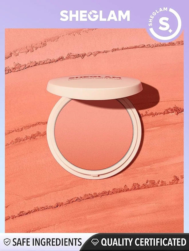 SHEGLAM Divine Flush Matte Blush Powder - Highly Pigmented, Non-Fading, Long Lasting, Lightweight, Natural Face Makeup - T...