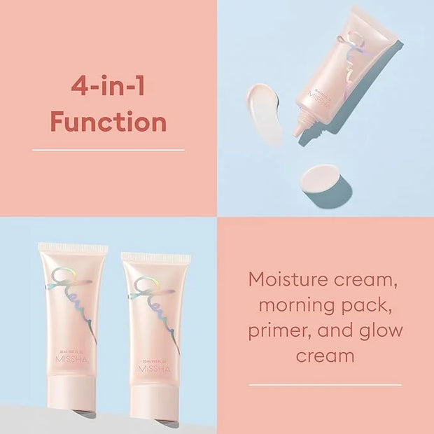 MISSHA Glow Skin Balm 0.68 fl oz/ 20ml, 4-in-1 Primer, Moisturizing Cream, Morning Pack, Luminizing Cream for a Flawless N...