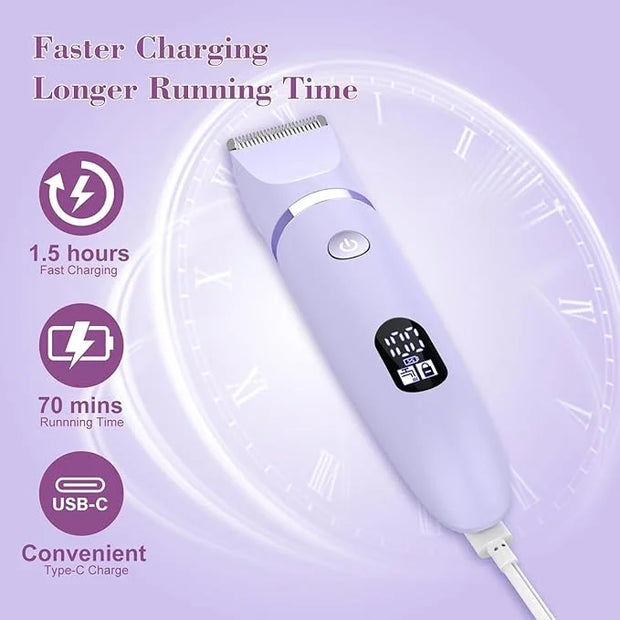 3-in-1 Electric Razor IPX7 Waterproof Bikini Trimmer Wet & Dry Use Painless Personal Trimmer Groomer for Ladies Face Body ...