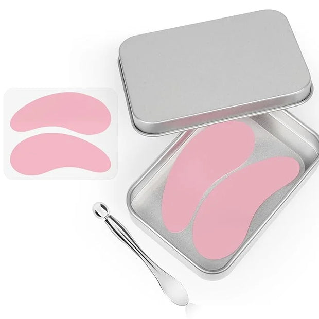 2PCS Under Eye Patches Silicone, Reusable Under Patches Plump Fine Lines & Wrinkles with Metal Eye Cream Applicator, Tin C...