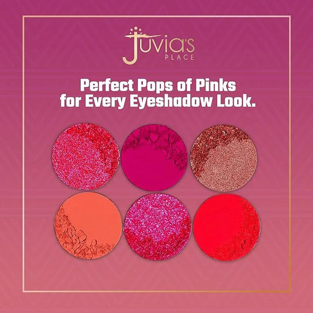 Juvia's Place Palette The Sweet Pinks - Deep Fuchsia, Soft & Sweet Pink, Shades of 6, Pressed Pigments Palette, Profession...