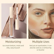 Matte Eyeshadow liquid Long Lasting High-pigmented Eye shadow Gel Eye Makeup (Matte Light Brown) - Product Image