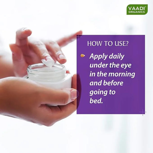 Vaadi herbals Natural Under Eye Cream - Almond Oil & Cucumber extract - Reduces the Appearance of Fine Lines and Wrinkles ...