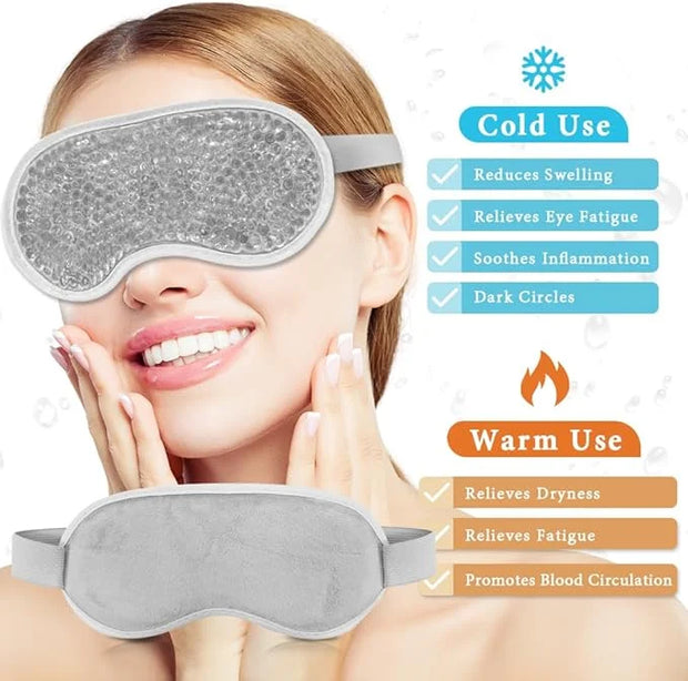 Cooling Eye Mask and Silky Sleep Mask 4 Packs for Man Women for Sleeping Frozen Ice Eye Mask Cold Warm Compress Dark Circl...