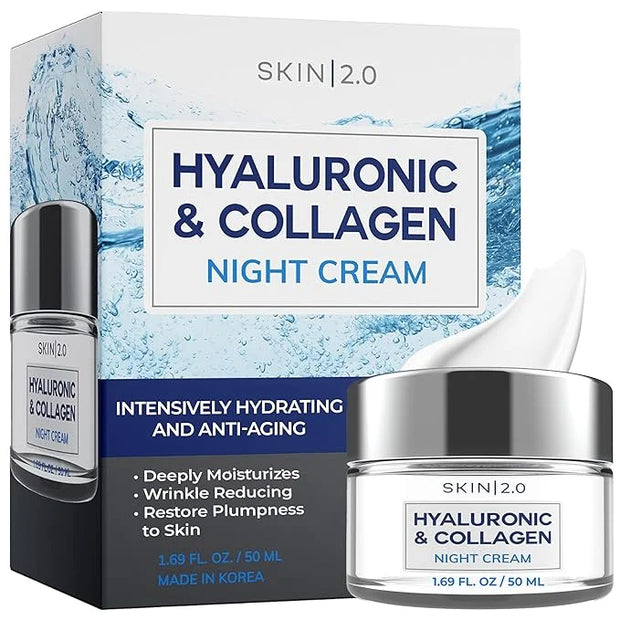 Korean Hyaluronic Acid & Collagen Face Moisturizer - Dermatologist Tested, Ultra Hydrating, Anti-Aging, Clean Beauty, Crue...