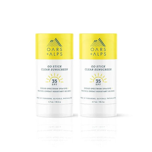 Oars + Alps Go Stick Clear SPF 35 Face Sunscreen, Skin Care Infused with Vitamin E and Antioxidants, Water and Sweat Resis...