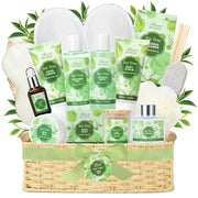 Spa Gift Basket - Tea Tree Bath Set With Shower Gel, Bubble Bath, Hand Cream, Soap, Salt, Essential Oil - Luxury Body Gift...