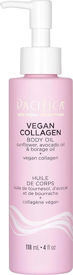 Pacifica Vegan Collagen Body Oil - Moisturizing, Hydrating Massage for Dry Skin, Soft & Radiant Glow, Jasmine Scent, 4 fl ...