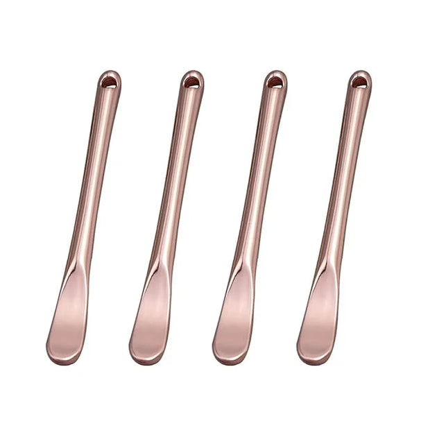 4 Pieces Zinc Alloy Makeup Spatula Eye Cream Spoon Beauty Scoop Mini Spoon Makeup Beauty Spoons Mini Cosmetic Skincare Spa...