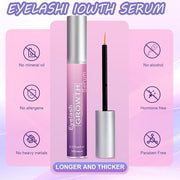 Premium Eyelash Growth Serum and Eyebrow Enhancer by Aomock, Lash Serum - 5ml,Lash Boost Serum for Longer, Fuller, Thicker...