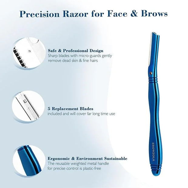 Dermaplane Razor for Women Face with 6 Refill Blades, Dermaplaning Tool Face Razors for Removes Facial Hair, Peach Fuzz, R...