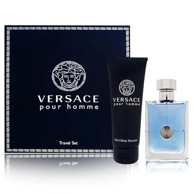 Versace Pour Homme Men Gift Set (Eau De Toilette Spray, Hair and Body Shampoo) - Product Image