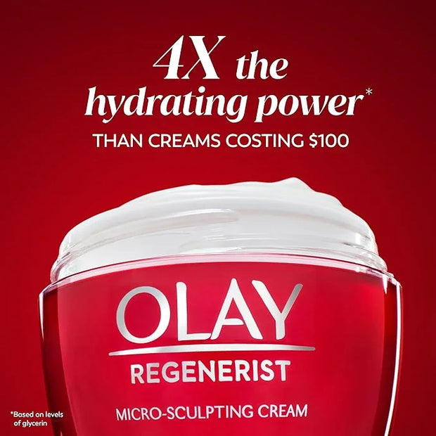Olay Face Moisturizer, Regenerist Micro-Sculpting Cream for Women, Fragrance-Free - Hydrating, Anti-Aging, Anti-Wrinkle, F...