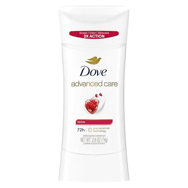 Dove Advanced Care Antiperspirant Deodorant Stick Revive to help skin barrier repair after shaving by boosting skin's cera...