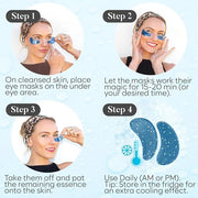 Marine Collagen Eye Patches (30 PAIRS), For Puffy Eyes and Dark Circles, Under Eye Mask with Hyaluronic Acid & Collagen, D...