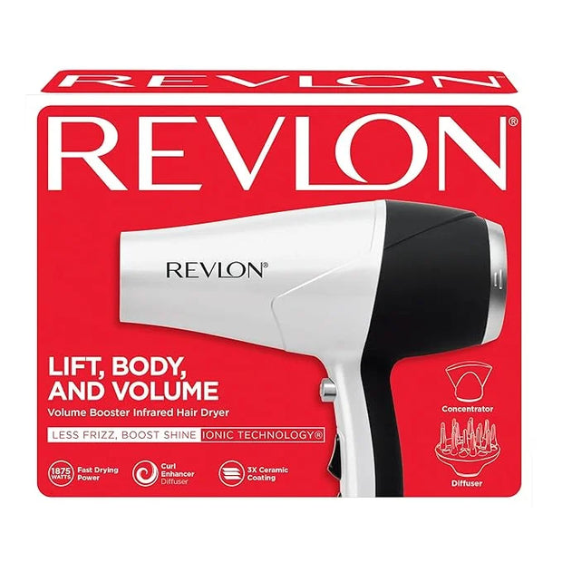REVLON Volume Booster, Hair Dryer with Curl Enhancing Diffuser | Increase Volume, Decrease Frizz and Damage, Fast Drying, ...