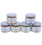 Ayurvedic Skin Care Sampler | Six Powders in One Pack | Aloe vera Powder, Rose Powder, Wild Turmeric Powder, Licorice Powd...