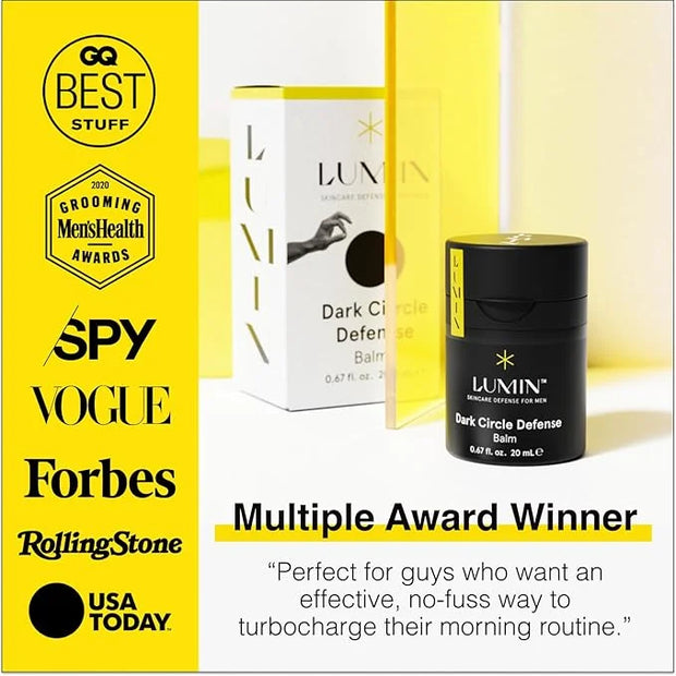 Lumin - Men's Dark Circle Defense Balm - Anti-Aging Korean Formulated Eye Cream Treatment for dark circles, fine lines, & ...