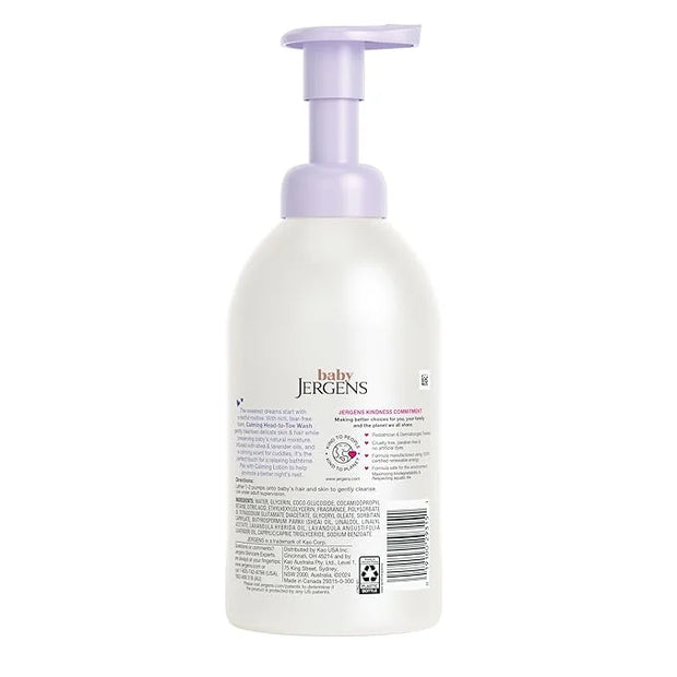 Jergens Baby Calming Head to Toe Foaming Wash, Baby Shampoo and Body Wash, Baby Shampoo Tear Free, Kids Foaming Body Wash,...