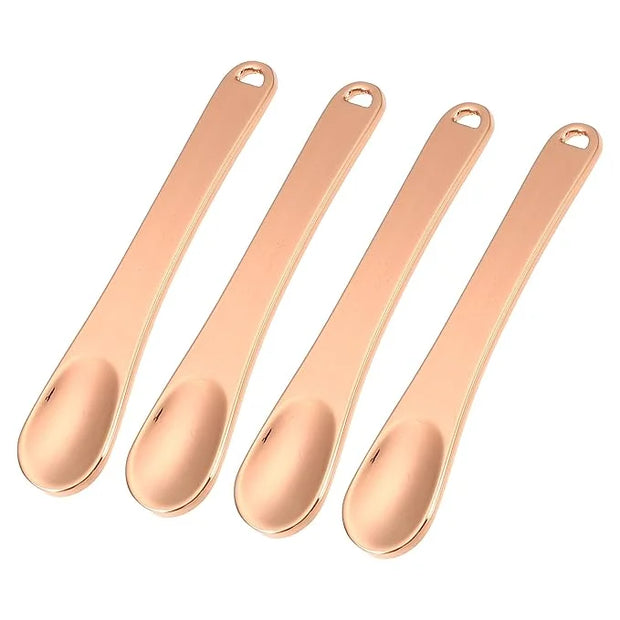VOCOSTE 4 Pcs Makeup Spatula Mini Spoon, Eye Cream Massage Sticks Beauty Scoop, for Facial Cosmetic Face Cream, Zinc Alloy...