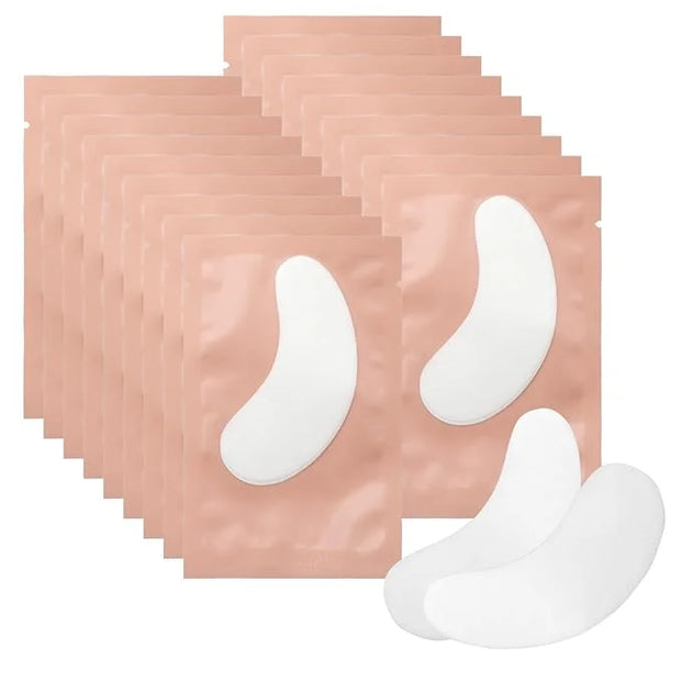 100 Pairs Hydrogel Under Eye Gel Patches Lint Free Eye Lash Pads Eyelash Extension Tool Mask Eyepads (#2-Pink) - Product I...